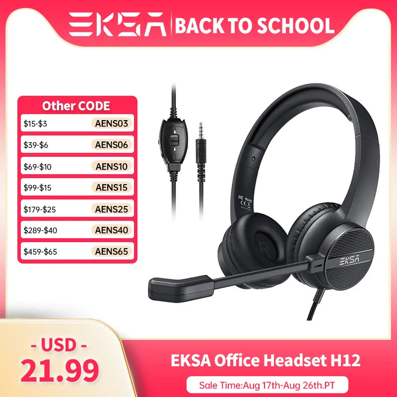 EKSA H12 wired gaming headset