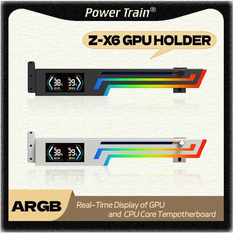 Power Train Z-X6 ARGB GPU Bracket with LCD Display