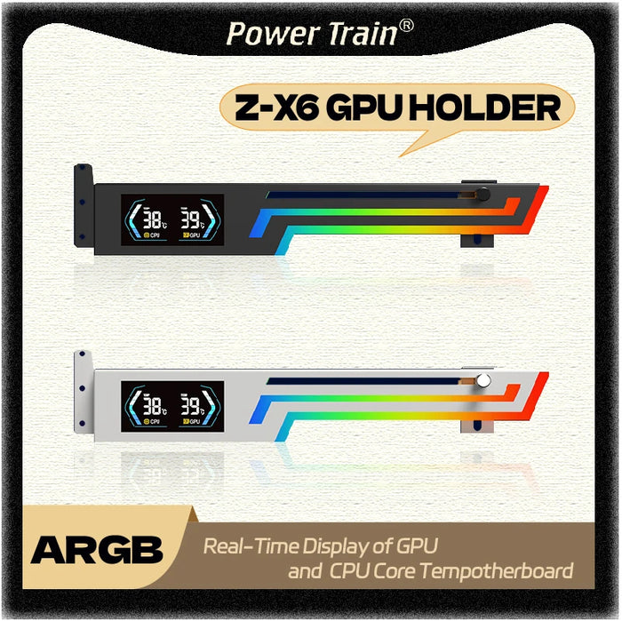 Power Train Z-X6 ARGB GPU Bracket with LCD Display