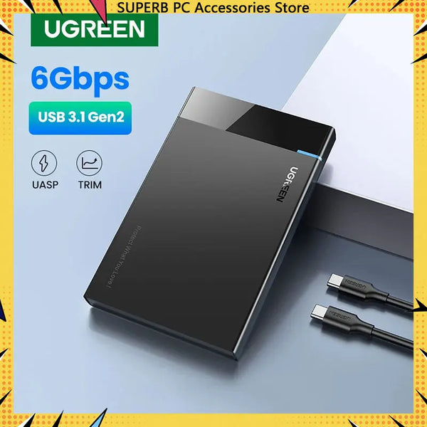 ORICO Transparent 2.5" SATA SSD/HDD Enclosure, USB3.1 Gen2
