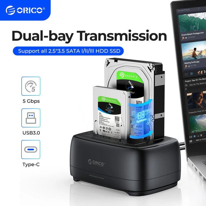 ORICO Dual-Bay HDD Docking Station, USB 3.0