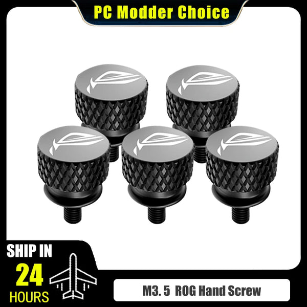 Knurled Aluminum CNC Thumbscrews for PC Case, 5-Pack (M3.5)