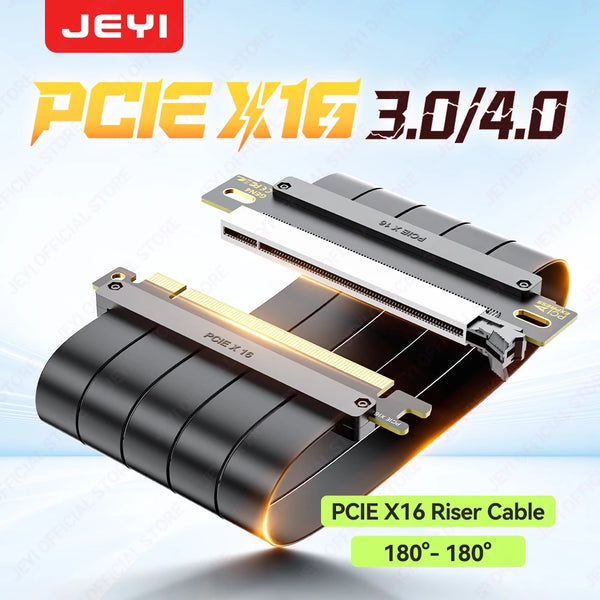 JEYI PCIe 4.0 X16 GPU Extension Riser Cable, 90°, 16GT/s