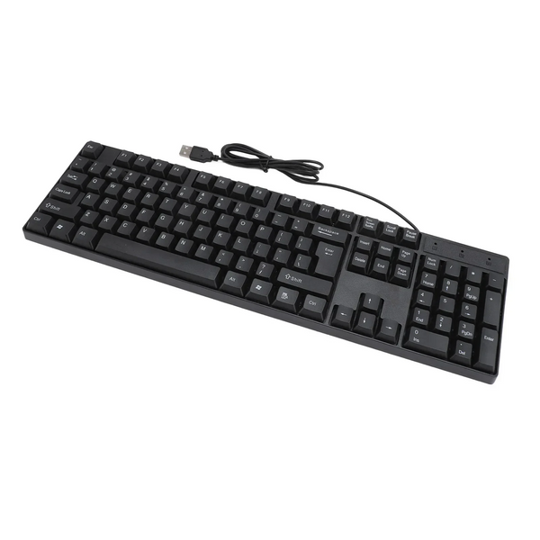 104-Key Wired USB Keyboard - Budget Multilingual Office & Gaming Keyboard