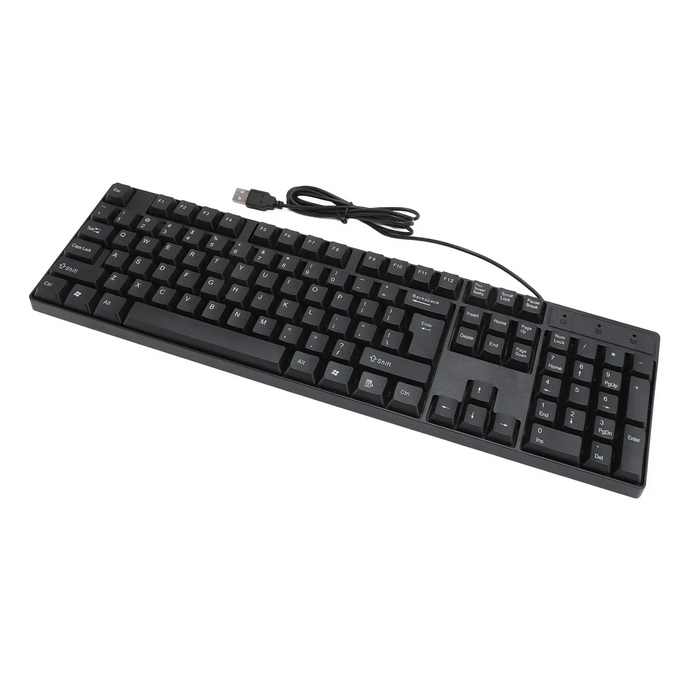 104-key wired USB multilingual keyboard for office and gaming
