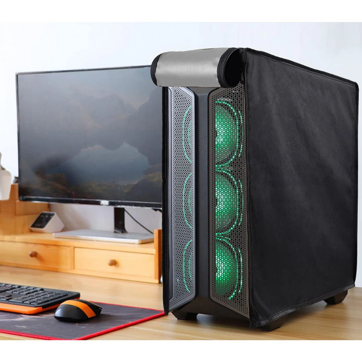 210D waterproof polyester dust cover for desktop PC tower case